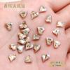 Venta al por mayor Celebridad de Internet Manicura Champagne Joyería de Diamantes Súper Brillante Maillard Rectangular Gota de Agua Diamante de Uña Forma Especial Punta Inferior
