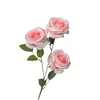 Rosa Búlgara Tres Cabezas Seda Artificial Flor Falsa Decoración Cascada de Rosas Pared Boda Flor Artificial Salón de Bodas