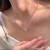 Collar Doble Capa con Colgante Geométrico Minimalista Entrelazado para Mujer, Cadena para Clavícula Exquisita Versátil de Lujo Ligero, Choker de Instagram