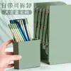 Soporte retráctil para libros Estantería grande con portalápices Estudiantes de secundaria Estante de almacenamiento de libros para escritorio Soporte para libros con panel plegable fijo