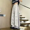 Calça Esportiva Patchwork Três Listras Estilo Americano para Homens, Calça Listrada de Secagem Rápida, Marca Moderna, Calça Longa Casual Solta de Perna Reta, Roupa Masculina