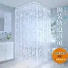 Riel para Cortina de Ducha Curvo Sin Taladro Montado en Techo Forma de U Forma de L Baño Impermeable y Antimoho