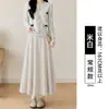Saia mochi feminina estilo coreano, novo modelo outono 2026, modeladora e com caimento fluido, saia longa casual de cintura alta em A para mulheres baixinhas