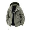 Chaqueta con capucha de color liso, figura 3D, resorte, otoño, bolsa grande de parche de nailon, guapo, joker, holgada, moda casual, exterior para hombre