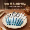 Faca de prato principal estilo western em aço inoxidável 420 com cabo estilo bambu, antiderrapante e durável, adequada para uso doméstico, talher de churrasco com tecnologia de rebite seguro