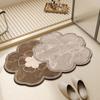 Alfombra de Baño Nube Estilo Alemán, Alfombra Fuerte Absorbente de Tierra de Diatomeas, Alfombra de Inodoro de Secado Rápido, Alfombrilla Suave para Entrada de Baño