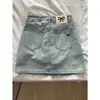 Falda Corta de Mezclilla para Mujer Verano 2025 Chica Hot Cintura Alta Look Adelgazante Falda Línea A Falda Versátil Ajustada a las Caderas Falda de Mezclilla a la Moda