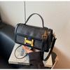 Bolso Cuadrado Pequeño Textura Mate Vintage de Nicho con Botón H Moda Nueva Otoño e Invierno 2024 Bolso de Mano de Alta Gama Bolso Cruzado