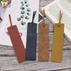 En stock Marcapáginas de Cuero PU Vintage Crazy Horse Clip de Paginación para Cuaderno de Estudiante Marcador de Marcapáginas con Borla de Cuero
