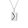 Collar con Colgante de Sobre de Acero de Titanio de Venta Caliente Europeo y Americano Cadena de Clavícula de Acero de Titanio para Mujer a la Moda Colgante Loveyou Se Puede Abrir