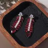 2024 Nuevo Producto Hojas Borla Larga Circona de Color Pendientes de Plata S925 Pendientes de Diseño de Nicho Femenino Pendientes Mujeres