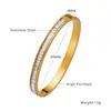 Pulsera Transfronteriza de Acero de Titanio para Mujer, No se Desvanece, Lujo Ligero y de Alta Gama, Pulsera de Acero Inoxidable Chapado en Oro Incrustada con Circonita para Mujer
