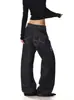 2026 Marca Americana Tendência Retrô Estampa Cavalo de Guerra Calça Jeans Street Hipster Tendência Perna Larga Comprimento Total Calça Jeans
