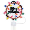 Amazon Hot Christmas Straw Cap Personalizado Soft Glue 10mm Straw Sleeve Party Straw Decorative Cap Capa de poeira