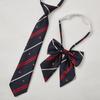 Estilo Universitario Japonés Corbata JK para Mujer Collar de Corbata Camisa a Rayas Color Vino Tinto Lazo Corto Uniforme Escolar Masculino DK