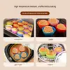 Molde redondo de silicona amarillo para magdalenas antiadherente fácil de desmoldar herramienta para hornear para hacer cupcakes pudín postre