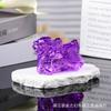 Kirin de Cristal Atrae Riqueza y Tesoros Adornos Artesanía de Kirin Esmaltada Decoración del Hogar Casa Adosada Dorada