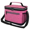Bolsa de almuerzo aislada de tela Oxford de gran capacidad, bolsa refrigeradora para picnic al aire libre, bolsa de lonchera portátil y cruzada para estudiantes y trabajadores de oficina