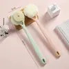 Cepillo de baño exfoliante de espalda autoayuda mango largo cerdas suaves doble cara cepillo de baño frotar barro quitar suciedad raspado de espalda artefacto para bañarse