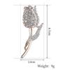 Broche de Diamantes Tulipán Estilo Nuevo Japonés y Coreano Diseño Exquisito para Mujer Ramillete Pin Anti-Exposición Accesorios para Traje