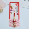 Afortunadamente Colgante Llavero Gato de la Suerte Cerámica Nafu Llavero de Bolso Dibujo Animado Estilo Japonés Idioma de Bendición Pequeño Regalo