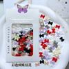 Decoraciones mixtas de lazo para uñas clásicas japonesas y coreanas resina cinta larga y corta color blanco y negro lindo moño de mariposa