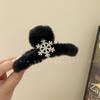 Novo outono e inverno preto floco de neve hairpin feminino franja clipe lateral cocar simples headband all-match headband senhoras