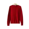 Cárdigan de punto fino de lana 100% de alta gama para mujer, cuello redondo, abotonado, corte holgado, casual, versátil, chaqueta pequeña elegante
