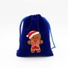 Bolsa de terciopelo azul zafiro al por mayor de fábrica para Navidad, bolsa de embalaje para dulces de manzana navideña, bolsa de regalo, bolsillo de lote transfronterizo