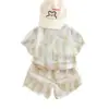 Ropa Infantil Transfronteriza Verano Nuevo Estilo Conjunto de Moda para Bebés Niños Conjunto Casual Camisa de Manga Corta Conjunto de Tres Piezas Comercio Exterior