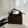 Bolso Transfronterizo de Gamuza con Estampado de Leopardo para Mujer, Gran Capacidad, Nuevo Otoño e Invierno 2025, Bolso Cruzado Retro Mate, Bolso de Mano