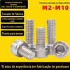 Parafuso de cabeça cilíndrica sextavada com recartilhado em aço inoxidável 304, tamanhos M2 a M10, dimensões 912.