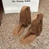 Sandalias Romanas con Remaches y Borlas de Cuña con Suela Gruesa para Mujer 2026 Verano Nueva Moda Sandalias Bohemias