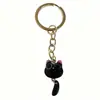 Colar de Gato Fofo com Olhos Grandes, Cor Roxo Névoa Feminino, Colar Doce e Descolado para Garotas com Filtro Embutido, Design de Cauda Móvel