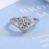 Cartas de Amor Personalizadas Anillo de Bolsa Cuadrado Princesa de Seis Garras Anillo de Pulsera de Apertura Estilo Japonés-Coreano para Mujer con Diamante de Zirconia
