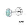 F136 titanio Ópalo redondo aretes de botón para pastel piedra ópalo redonda uña para hueso de la oreja transfronterizo aleación de titanio G23 joyería para perforación corporal