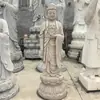 Talla en Piedra Granito Estatuas de Buda a Gran Escala de Sakyamuni Buda, Bodhisattva Guanyin y Bodhisattva Manjushri, Decoraciones de Templo para Exteriores Hechas a Medida