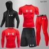 Traje esportivo transfronteiriço masculino para fitness, calça legging de secagem rápida, seda gelada, equipamento de corrida, traje para corrida matinal, traje de treino para basquete, atletismo