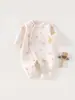 Mono acolchado cálido de otoño e invierno para bebé, conjunto de gateo para recién nacido de primavera y otoño, mameluco de mariposa con mangas largas
