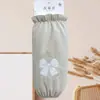 Mangas Protetoras Bordadas com Laço para Jaqueta Puffer Feminina, Outono e Inverno, Escritório, Estudante, Trabalho, Anti-Sujeira, Punhos Espessados