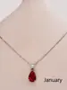 Conjunto de collar y aretes transfronterizos europeo y americano piedra de nacimiento de diciembre circonita acero inoxidable colgante de gota