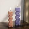 Yu Meiren Molde de vela de linha geométrica em forma de S coluna ondulada sabonete artesanal DIY molde de silicone vela ornamentos de aromaterapia