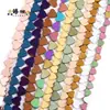 Perforaciones Horizontales Galvanizadas Transfronterizas, Varios Accesorios de Materiales DIY de Piedra Biliar de Colores Vivos en Forma de Corazón, Accesorios para el Cabello, Pulseras, Productos Semi-Terminados al por Mayor