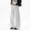 Pantalones de chándal anchos de algodón premium para otoño 2026 para hombres y mujeres, corte relajado, cordón, caída, pierna recta, pantalones casuales de moda