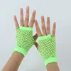 Guantes Cortos de Fiesta con Pedrería Cruzados Europeos y Americanos de Red con Agujeros para Verano Guantes de Malla Sexy para Mujer