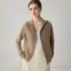 Cardigã com capuz de tricô grosso 100% cashmere para outono e inverno, espesso, de alta qualidade, modelagem solta, versátil e macio, peça de vestuário externa