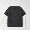 Camiseta de Algodão Puro Manga Curta Feminina Verão Novo Retrô Americano Desgastado Lavado Estilo Preguiçoso Solta Versátil Top Estampado