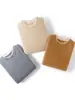 Suéter de punto trenzado holgado de cachemira para mujer, cuello redondo, otoño e invierno, versátil, adelgazante, manga larga, diseño simple
