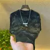 Camiseta de Manga Corta de Marca de Moda para Hombre, Nuevo Estilo Verano 2026, Corte Holgado, Talla Grande, Ropa de Alta Gama, Camiseta Pesada Jacquard Estilo Americano