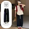 Pantalones de Maternidad 2025 Nuevo Verano Slim Casual Sin Vientre Pierna Ancha Encaje Yamamoto Empalmado Pantalones Largos hasta el Piso Ropa de Verano